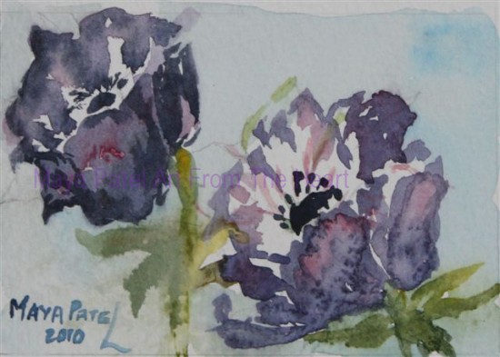 2010 Purple Poppies Size 9cmsx12cms