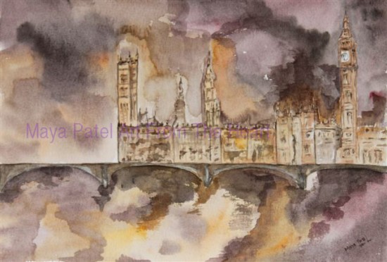 2011 Houses Of Parliment Night Time Size 28cmsx40cms